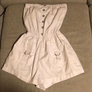 Strapless white romper